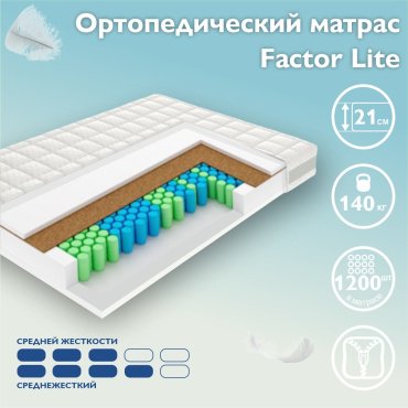 Матрас Vegas Factor Lite 160x200x21 см, чехол трикотаж купить,0