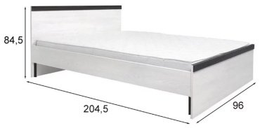 Кровать Гербор Порто 200x90х85см бело-серый купить,NaN