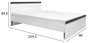 Кровать Гербор Порто 200x90х85см бело-серый купить,NaN