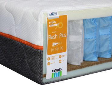 Матрас ортопедический Vegas Smart Flash Plus 90x200x21см белый купить,NaN