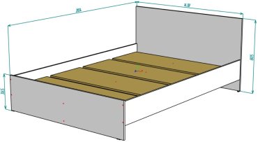 Кровать Мебель Азии Фрейя 140x200см с матрасом серая