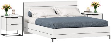 Кровать Квант Норд 200x160х98см бело-серый купить,NaN