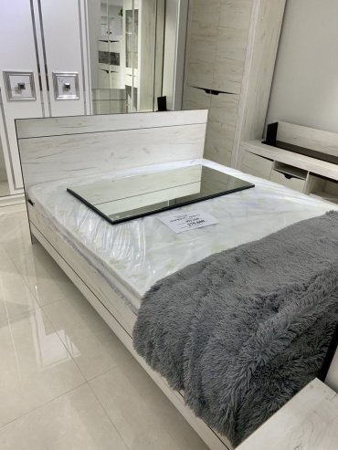 Кровать Квант Норд 200x160х98см бело-серый купить,NaN