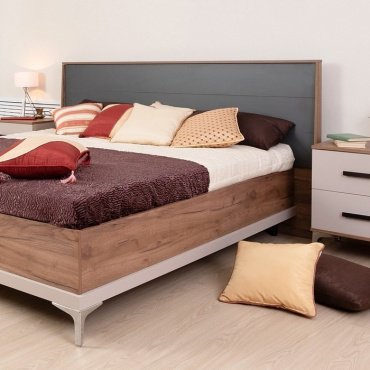 Кровать Глазов Капа 200x180х105см коричнево-графитовый купить,NaN