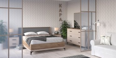 Кровать Глазов Капа 200x180х105см коричнево-графитовый купить,NaN