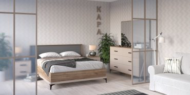 Кровать Глазов Капа 200x180х105см коричнево-графитовый купить,NaN