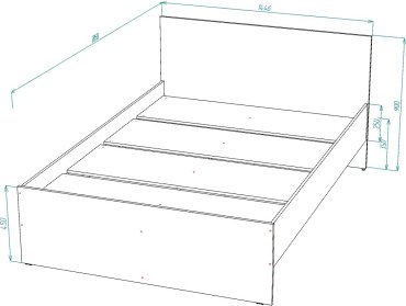 Кровать Мебель Азии Алиса Лайн 140x200см коричневая купить,NaN