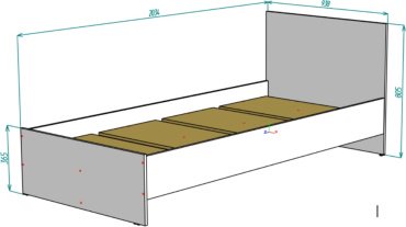 Кровать Мебель Азии Фрейя 90x200см с матрасом серая