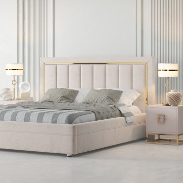 Кровать Мебель Азии Vanessa 160x200см с матрасом бежевая купить,206990