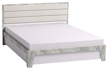Кровать Глазов Люкс 160x200см бело-серая купить,NaN
