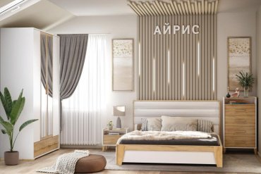Кровать Глазов Айрис 140x200см бело-коричневая купить,NaN