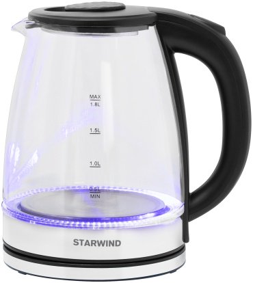 Электрочайник Starwind SKG2050 прозрачный, стальной