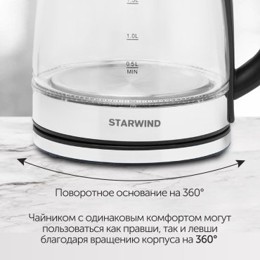 Электрочайник Starwind SKG2050 прозрачный, стальной купить,NaN