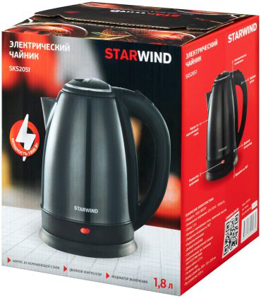 Электрочайник Starwind SKS2051 черный купить,NaN