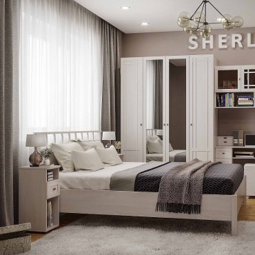 Кровать Глазов Sherlock 180x200см белая купить,NaN