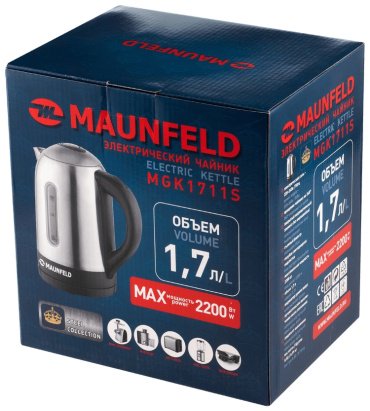 Электрочайник MAUNFELD MGK1711S серый купить,0