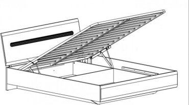 Гербор Ацтека двуспальная, 160x200 см (без матраса, подъёмный механизм) белый купить,NaN