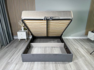 Кровать Мебель Азии Mia 200x160х102см серый купить,NaN