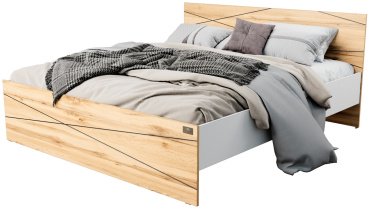 Кровать Мебель Азии Алиса Лайн 180x200см с матрасом белый/светло-коричневый купить,NaN