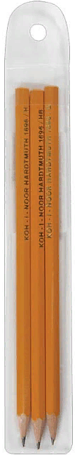 Карандаши чернографитные Koh-I-Noor 3 шт 2 мм B-HB 1696003040 купить,NaN
