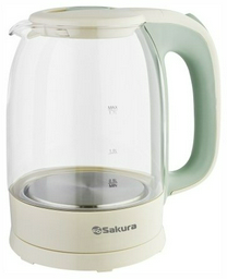 Электрочайник Sakura SA-2740GR зеленый, бежевый