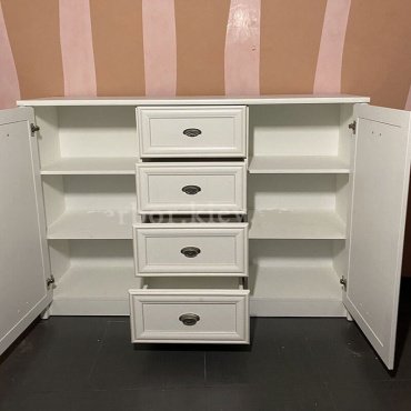 Комод Dominika Салерно KOM2D4S, 150x39x104 см, белый - ForteMarket Комод Dominika Салерно KOM2D4S, 150x39x104 см, белый купить,0