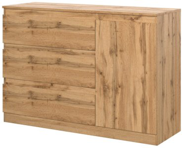 Комод Dominika комод Т-7 3-я-1д , Дуб Вотан, 123.2x44.3x85.7 см, коричневый купить,NaN