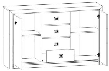 Комод Гербор KOM2D4S 150x40x93.5см светло-коричневый купить,NaN