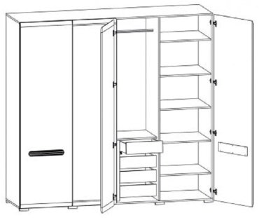 Распашной шкаф Гербор Ацтека 019 SZF2D2L/21/22 220x210х60см белый купить,NaN