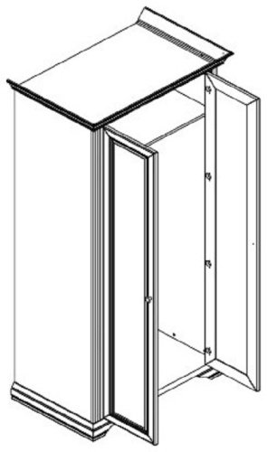 Распашной шкаф Гербор Вайт 2d, 126x221х63.5 см, белый купить,0