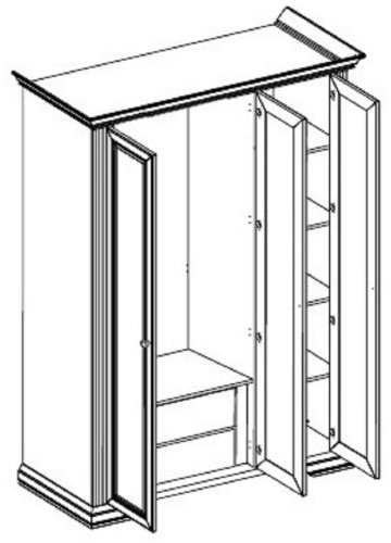 Распашной шкаф Гербор Вайт 3d2s, 176x221х63.5 см, белый купить,0