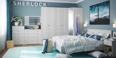 Комод Глазов Sherlock, 95x45x85 см, белый, серый купить,NaN