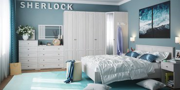 Комод Глазов Sherlock, 95x45x85 см, белый, серый купить,NaN