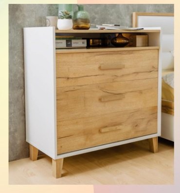 Комод Bedmarket Айрис 455, 83.2x42x88.1 см, белый, бежевый