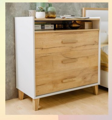 Комод Bedmarket Айрис 455, 83.2x42x88.1 см, белый, бежевый купить,NaN