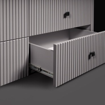 СлонимМебель Комод Севилья, 139.1x47x80.1 см, графит купить,NaN
