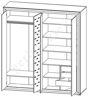 Распашной шкаф Гербор Маркус 026 SZF 4D 196.5x211.5х60.5см белый купить,NaN