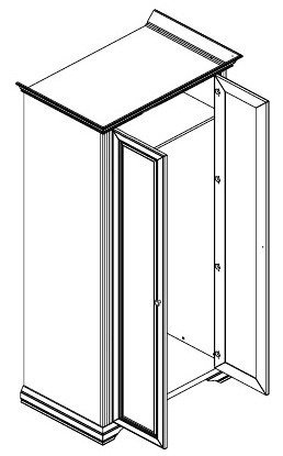 Распашной шкаф Гербор Вайт 2d 126x221х63.5см белый купить,NaN