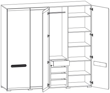 Распашной шкаф BRW Ацтека SZF2D2L/21/22, 220x210х60 см, белый купить,NaN