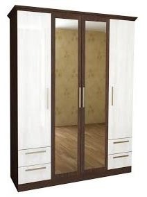 Шкаф-купе Grand Manar Атлант 4Д Венге темный, 160x210х52 см, белый, коричневый