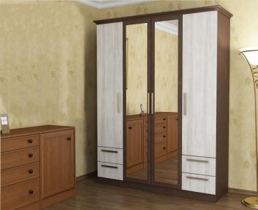 Шкаф-купе Grand Manar Атлант 4Д Венге темный, 160x210х52 см, белый, коричневый купить,NaN