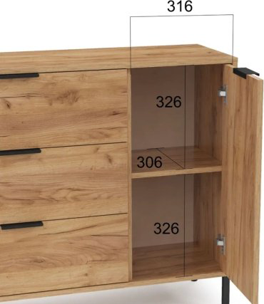 Комод Мебель Азии Кельн 990.70, 103x35x82 см, коричневый купить,NaN