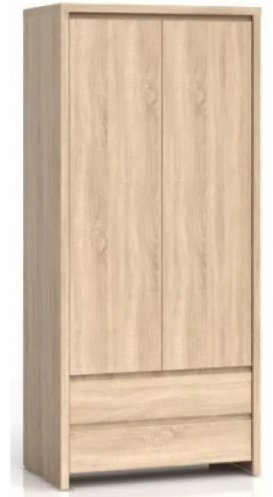 Распашной шкаф Гербор Каспиан SZF2D2S, 90x201х56 см, коричневый купить,NaN