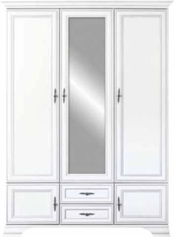 Распашной шкаф BRW Кентуки SZF5D2S, 159.5x225х61 см, белый