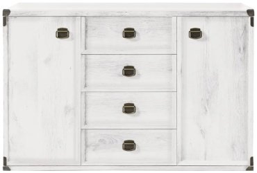 Комод Гербор Индиана JKOM 2d4s, 130x49x87 см, белый, серый