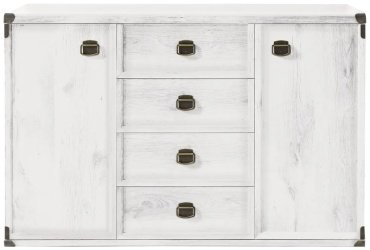 Комод Гербор Индиана JKOM 2d4s 130x49x87см белый купить,NaN