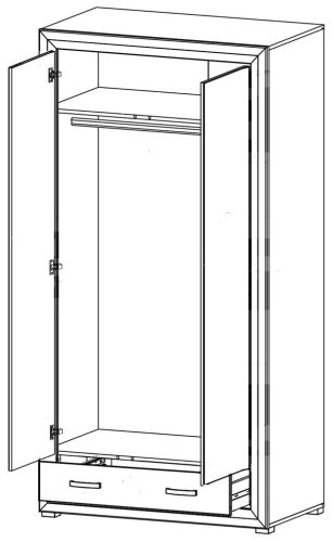 Распашной шкаф Гербор Маркус SZF 2D1S 106.5x211.5х60.5см белый купить,NaN
