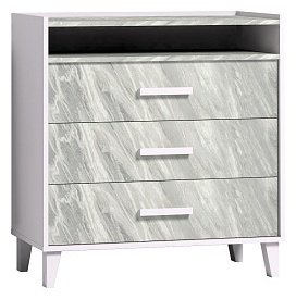Комод Глазов Айрис, Н00100060, 83x42x88 см, белый, светло серый купить,NaN