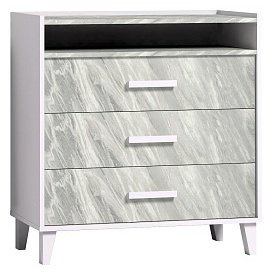 Комод Глазов Айрис, Н00100060, 83x42x88 см, белый, светло серый купить,NaN