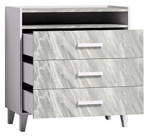 Комод Глазов Айрис, Н00100060, 83x42x88 см, белый, светло серый купить,NaN
